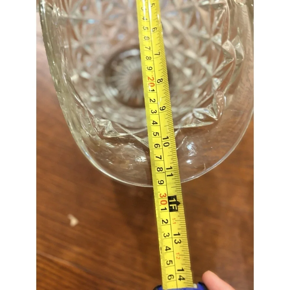 Tiffin Franciscan Glass Basket Williamsburg Pressed Clear Flower Arrangement